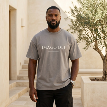 IMAGO DEI — Oversized Tee (Faded Grey)