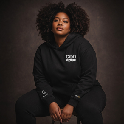 God Is Agápē — Covenant Hoodie, Oversized (Black)