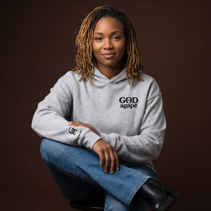God Is Agápē — Covenant Hoodie, Oversized (Athletic Grey)