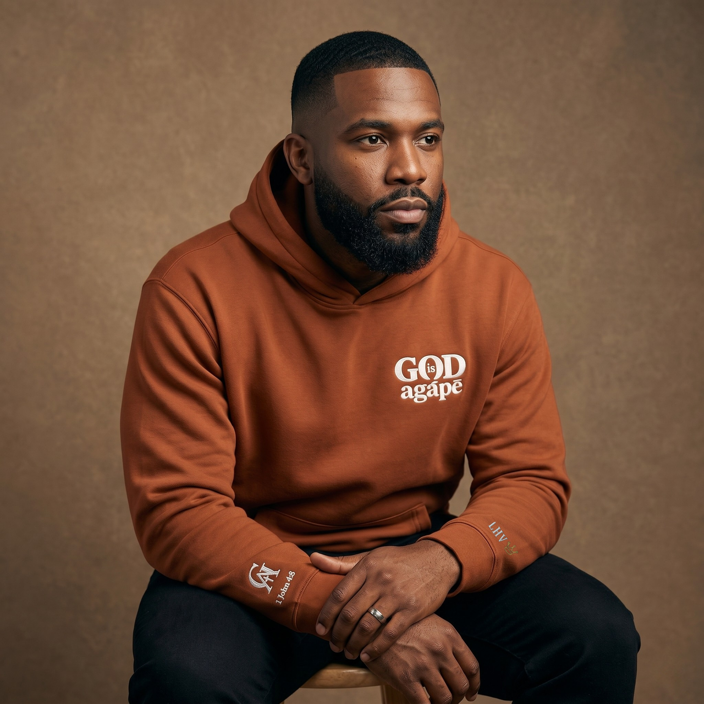God Is Agápē — Covenant Hoodie, Oversized (Clay)