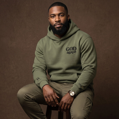 God Is Agápē — Covenant Hoodie, Oversized (Olive)
