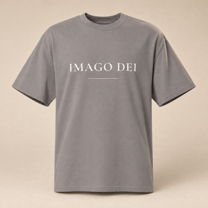 IMAGO DEI — Oversized Tee (Faded Grey)
