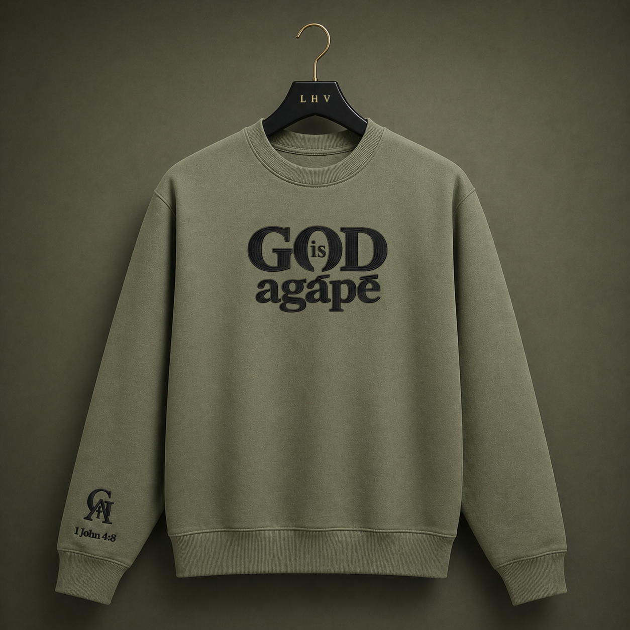 God Is Agápē — Steadfast Crew (Olive)