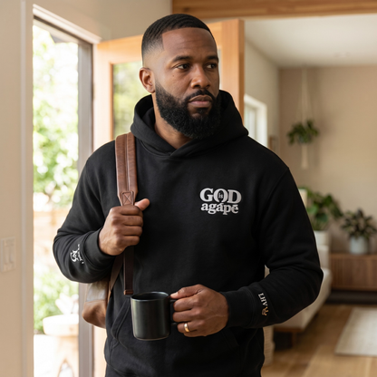 God Is Agápē — Covenant Hoodie, Oversized (Black)