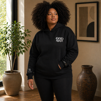God Is Agápē — Covenant Hoodie, Oversized (Black)