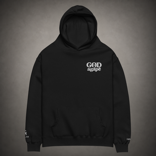 God Is Agápē — Covenant Hoodie, Oversized (Black)