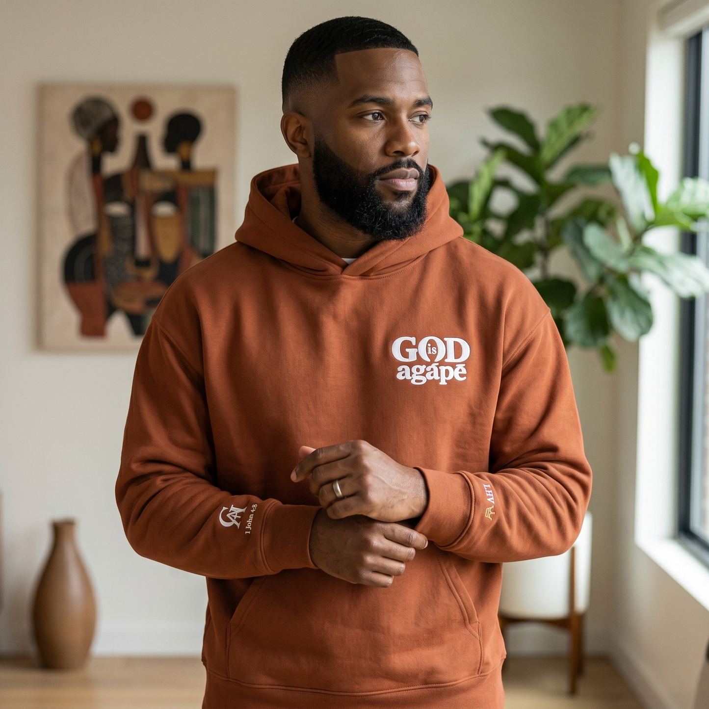 God Is Agápē — Covenant Hoodie, Oversized (Clay)