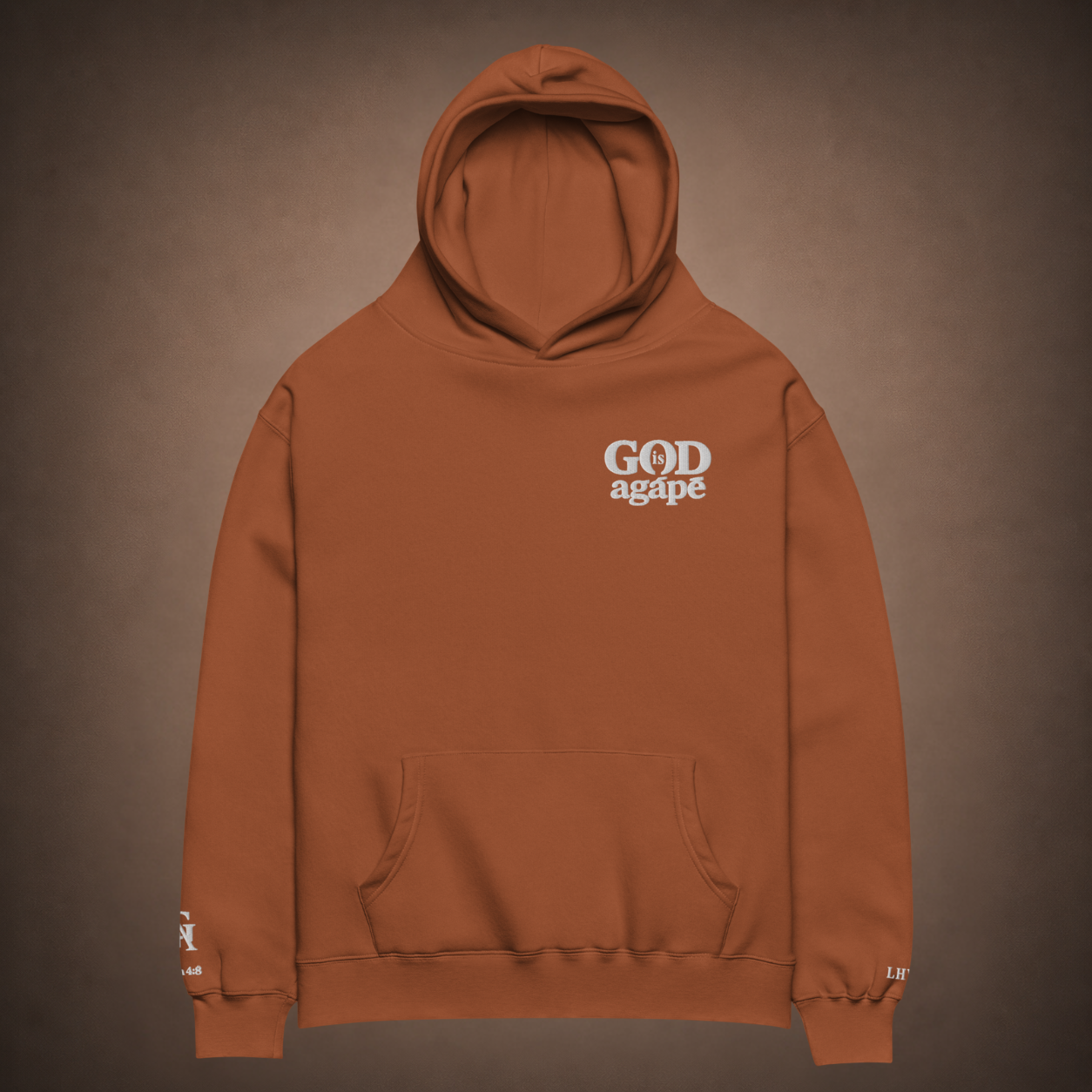 God Is Agápē — Covenant Hoodie, Oversized (Clay)