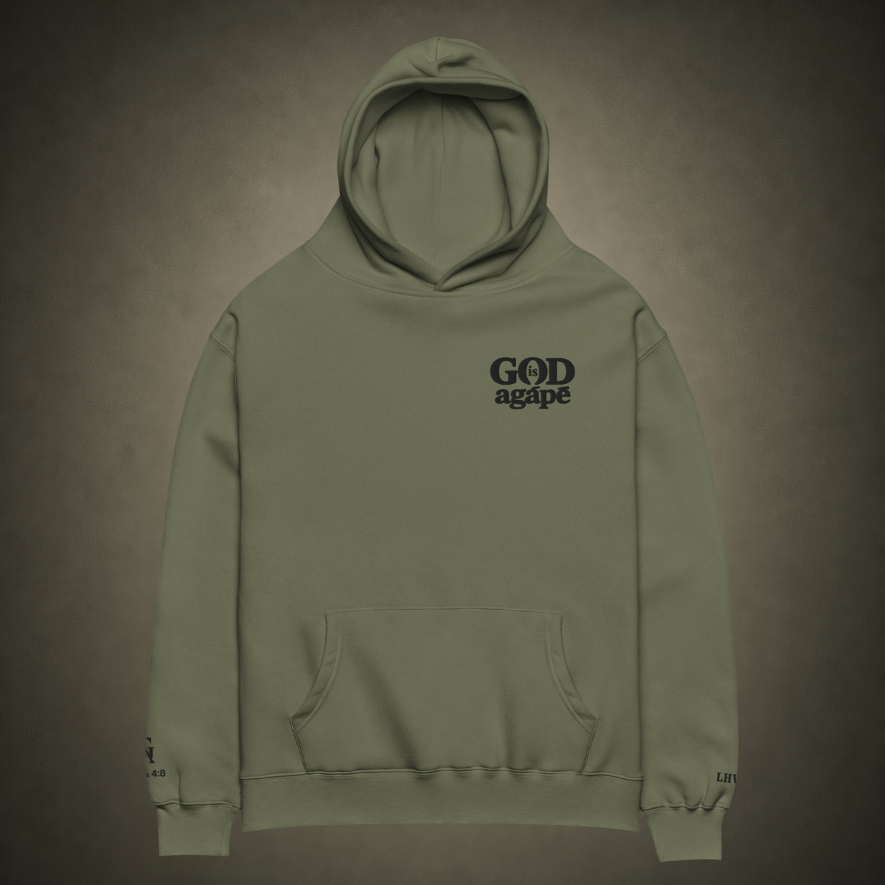 God Is Agápē — Covenant Hoodie, Oversized (Olive)