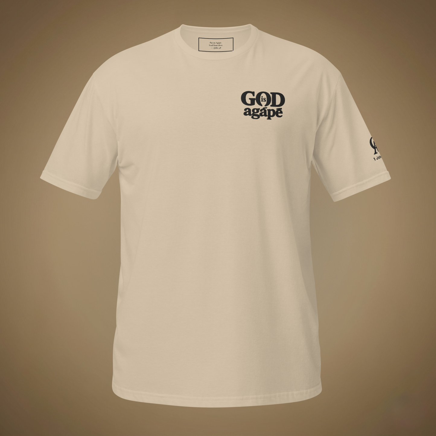 God Is Agápē — Standard Tee (Sand)