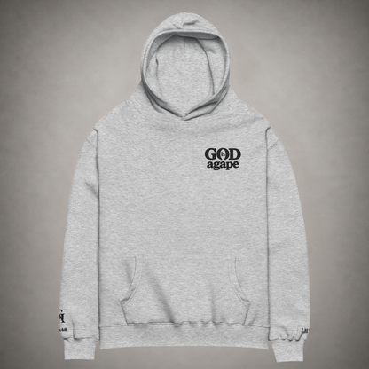 God Is Agápē — Covenant Hoodie, Oversized (Athletic Grey)