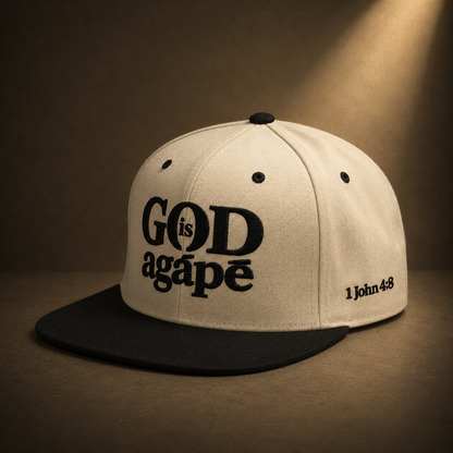 God Is Agápē Classic Snapback - Bone