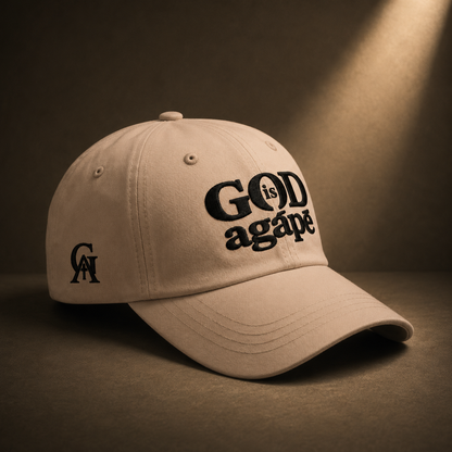 God Is Agápē Adjustable Cap - Sand