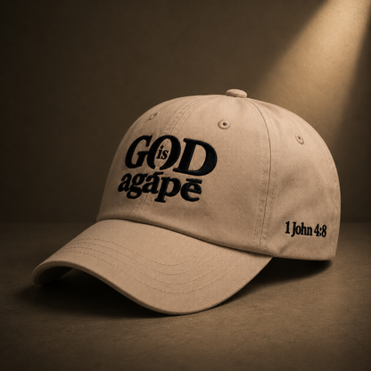 God Is Agápē Adjustable Cap - Sand