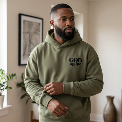 God Is Agápē — Covenant Hoodie, Oversized (Olive)