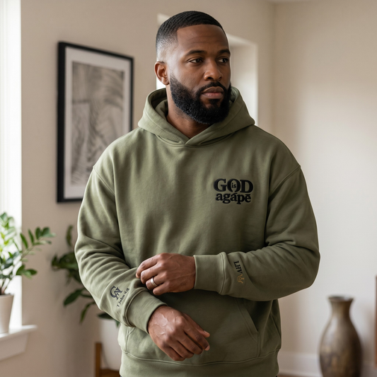God Is Agápē — Covenant Hoodie, Oversized (Olive)